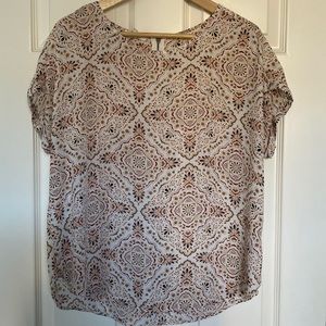 Maurice’s patterned blouse with zip back